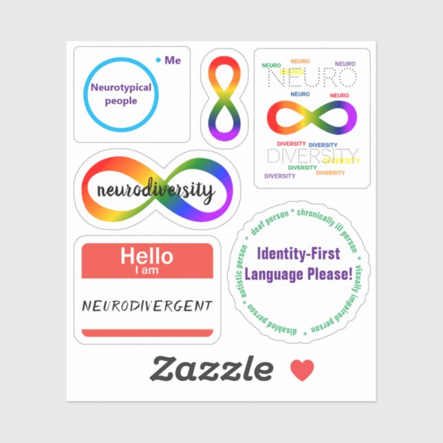 Set für Neurodivergenz, kundenspezifisch geschnitt Aufkleber (Blatt)