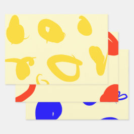 Set für Primärfarben Wrapping Papier-Flachblätter Geschenkpapier Set