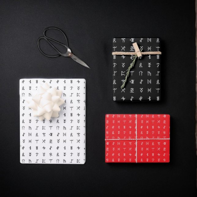 Set für Runen-Symbol Weiß, Schwarzweiß und Rot Geschenkpapier Set (Von Creator hochgeladen)