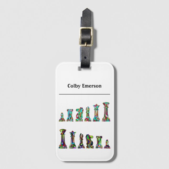 Set für Spielspieler Regenbogenfarbschachfiguren Gepäckanhänger (Vorderseite Vertikal)