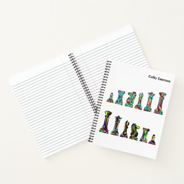 Set für Spielspieler Regenbogenfarbschachfiguren Notizbuch (Innenseite)