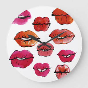 Set für Tinten und Aquarelllien Große Wanduhr