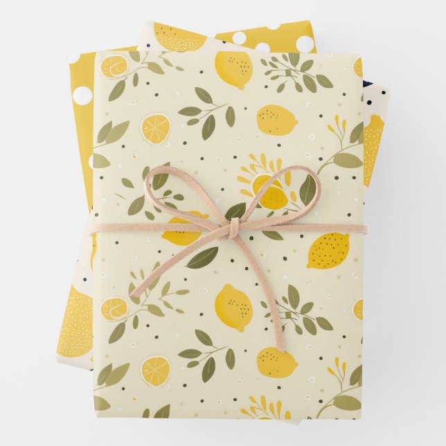 Set für verzaubertes Lemon-Wrapping Geschenkpapier Set (Beispiel)