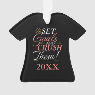 Set Goals und Crush Thread Quote Ornament