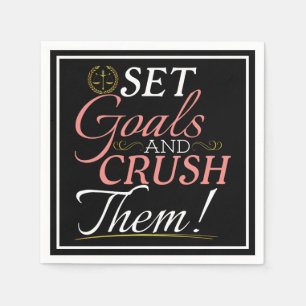 Set Goals und Crush Thread Quote Serviette