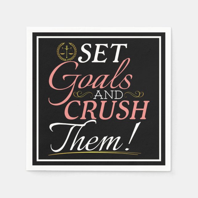 Set Goals und Crush Thread Quote Serviette (Vorderseite)