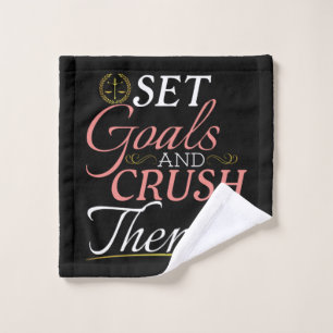 Set Goals und Crush Thread Quote Waschlappen