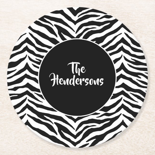 Set-Individuelle Name-Untersetzer Runder Pappuntersetzer (Vorderseite)