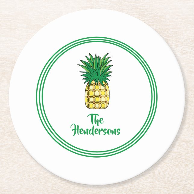 Set-Individuelle Name-Untersetzer Runder Pappuntersetzer (Vorderseite)