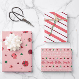 Set koordinieren - Pink Bell Wrapping Paper Geschenkpapier Set