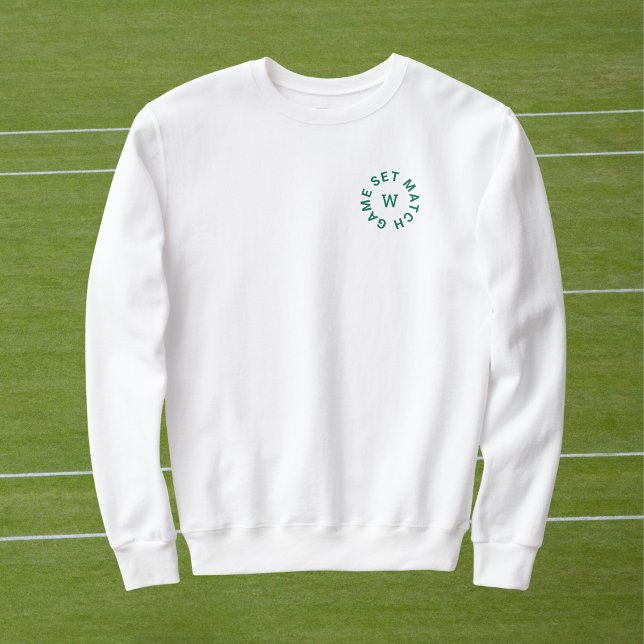 Set Match Green Monogram Womens Tennis Whites Sweatshirt (Von Creator hochgeladen)