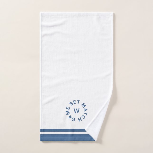 Set Match Monogram Blue Stripe Tennis Handtuch (Handtuch)