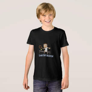 Set Match Tennis Cartoon Design Tri-Blend Shirt