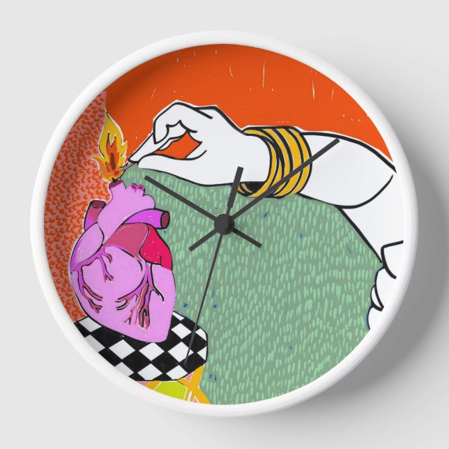 Set mein Herz am Feuer Uhr (Vorderseite)