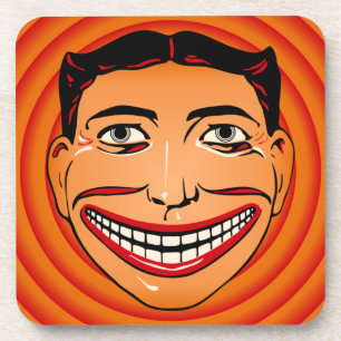 Set mit 6 Coney Island Funny Face Untersetzern Getränkeuntersetzer