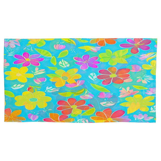 Set mit Blumenbeet Kissenbezug (Vorderseite-Links)