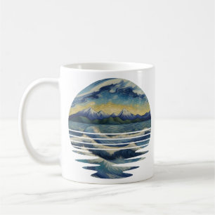 Set mit Gemälden im Van Gogh-Stil, das Meer bei So Kaffeetasse
