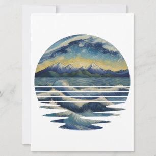 Set mit Gemälden im Van Gogh-Stil, das Meer bei So Karte