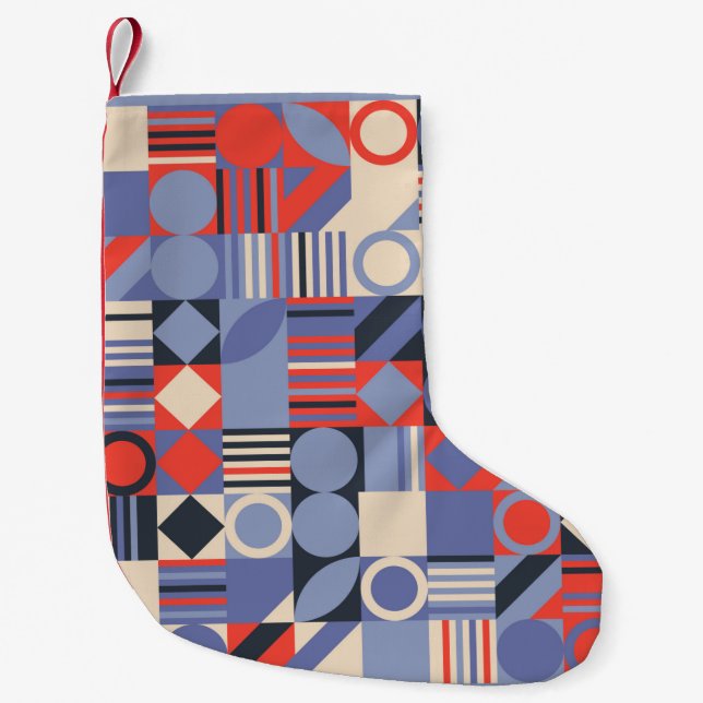 Set mit geometrischen Retroabdeckung. Bauhaus Retr Kleiner Weihnachtsstrumpf (Vorderseite)
