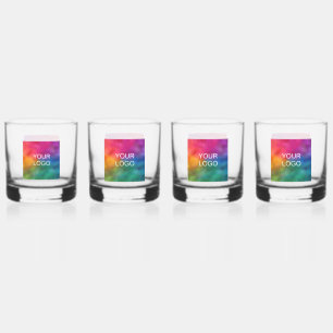 Set mit vier kundenspezifischen Minimal-Template-F Whiskyglas