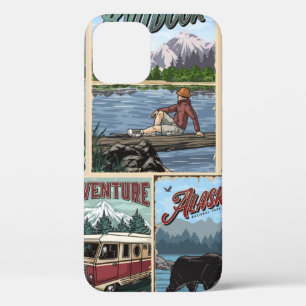Set mit Vintage-Postern für Outdoor-Aktivitäten mi Case-Mate iPhone Hülle