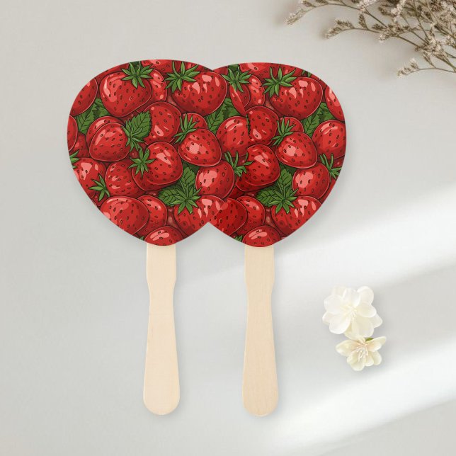  Set of 10 Fresh Strawberry Design Fans Fächer (Von Creator hochgeladen)