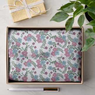 Set of 3-Boho Floral Pattern in Pink, Taupe & Teal Seidenpapier
