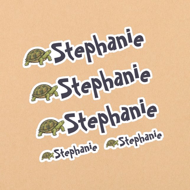 Set of 5 Cute Turtle Name Stickers Aufkleber (Set of five turtle name stickers.)