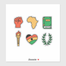 Set of 6 Black History Month Symbols Aufkleber