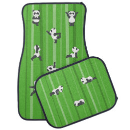 Set of Car Mats Cute Panda Yoga Autofußmatte
