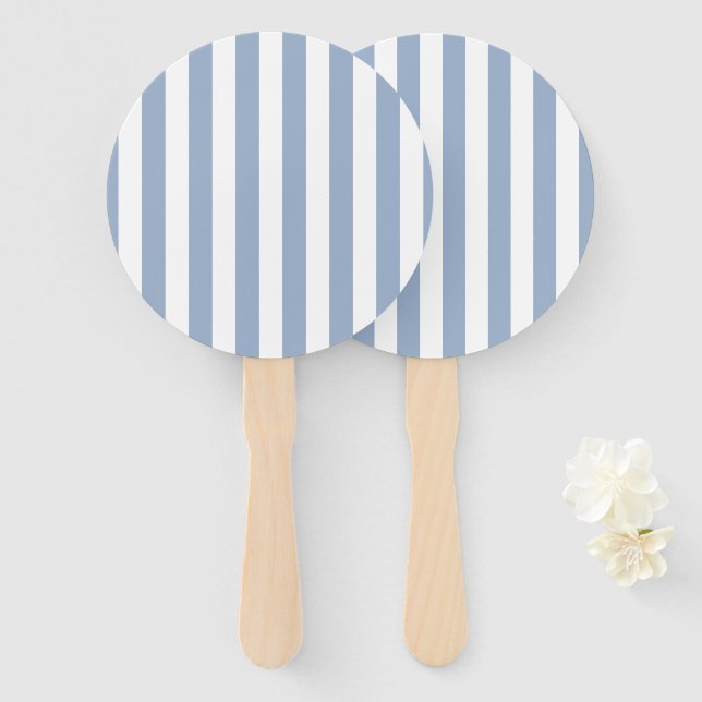 Set of Fans Baby Blue & White Stripe Fächer (Vorne und Hinten)