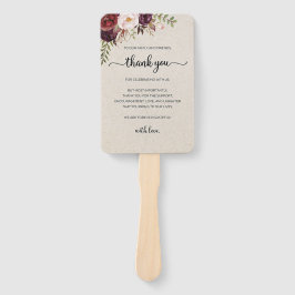 Set of Fans (​Elegant Rustic Marsala Floral Save) Fächer