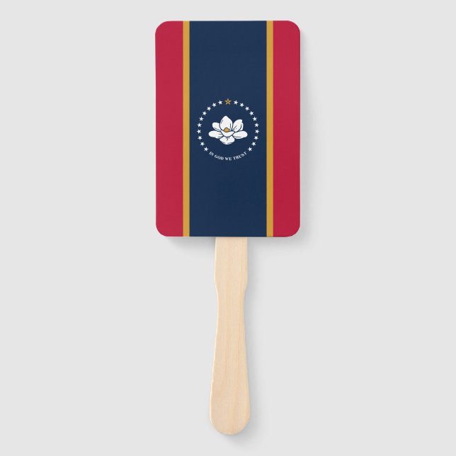 Set of hand fans with flag of Mississippi, USA Fächer (Vorderseite)