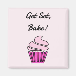 Set pinkfarbener Kuchen Magnet