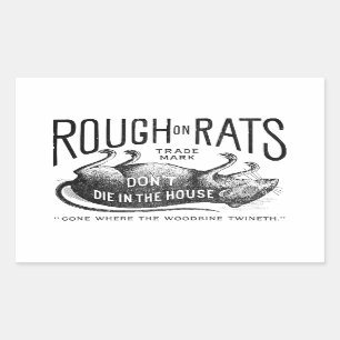 Set "Rough on Rats Advertisement" Rechteckiger Aufkleber