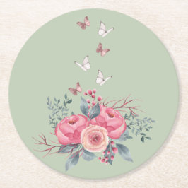 Set "Sage Round Untersetzer" Runder Pappuntersetzer