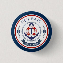 Set Sail Ocean Travel Nautic Button