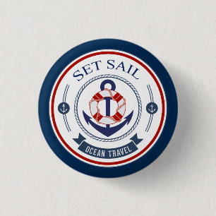 Set Sail Ocean Travel Nautic Button