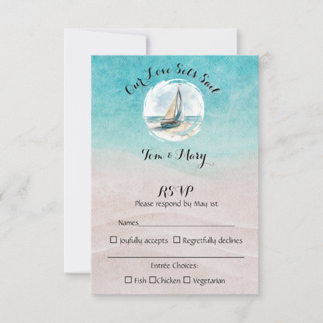 Set Sail Wedding RSVP (Vorderseite)