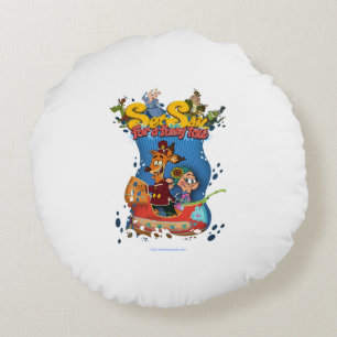 Set Segeln für ein lustiges Märchen Rundes Kissen