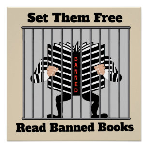 Set sie kostenlos! Poster "Verbotene Bücher lesen"