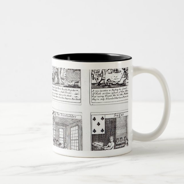 Set Spielkarteschilderung Satirical Zweifarbige Tasse (Rechts)