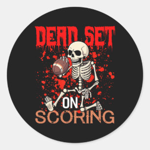 Set über die Punktwertung Skeleton Football Player Runder Aufkleber