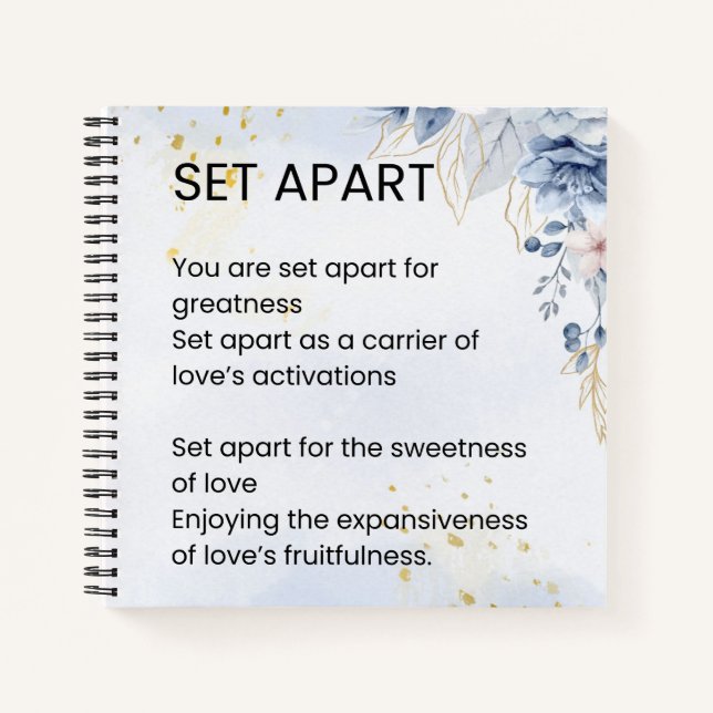 Set und Empowerment Gedicht Notizbuch (Vorderseite)