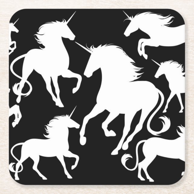 Set Unicorns Rechteckiger Pappuntersetzer (Vorderseite)