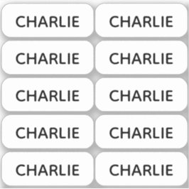 Set von 10 einfachen Labels mit kleinem Namen in a