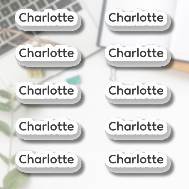 Set von 10 | Kleiner eleganter Skriptname Aufkleber (Von Creator hochgeladen)