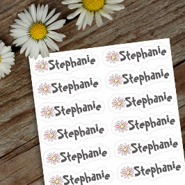 Set von 12 kleinen Whimsical Daisy Name Labels