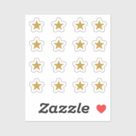 Set von 16 Golden Yellow Stars Aufkleber