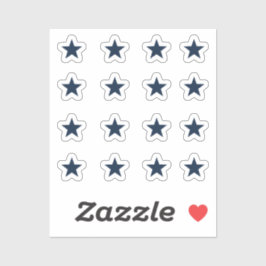 Set von 16 Navy Blue Stars Aufkleber
